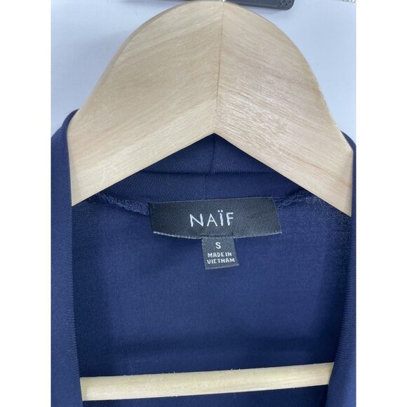 NAIF Woman's One Piece Short Sleeve Liquid Knit Floral Blouse Size Small Career - Picture 4 of 9